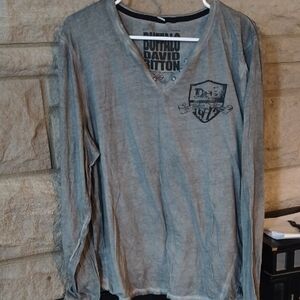 Buffalo David Bitton Gray Long Sleeve Tee